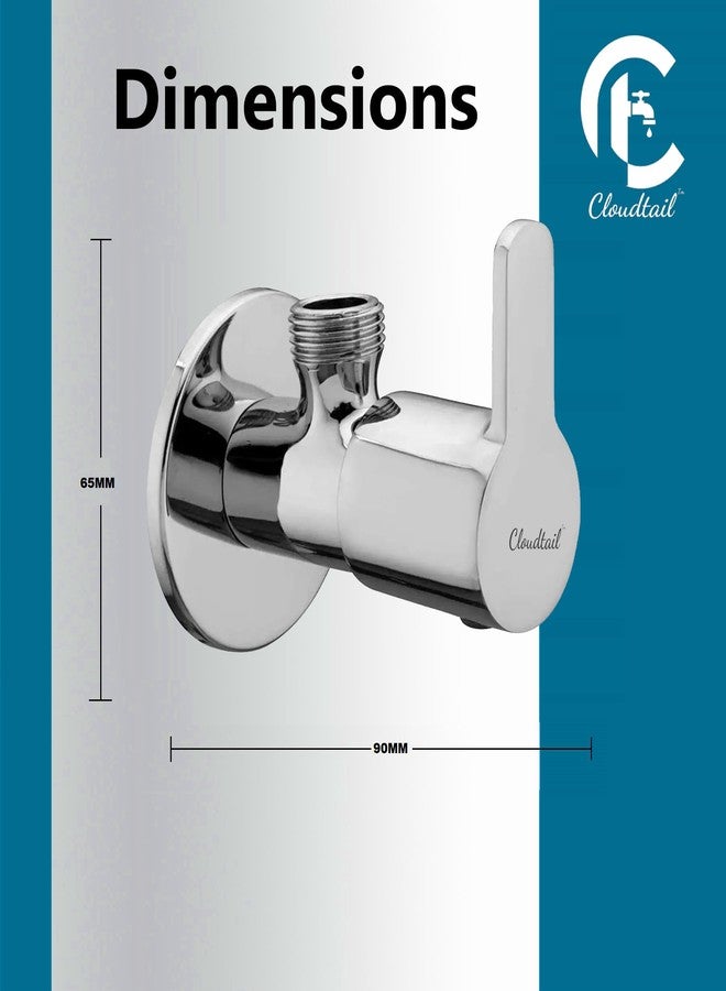 Cloudtail Brass, Angle Valve With Wall Flange, Chrome Finish (Flora) - Image 2
